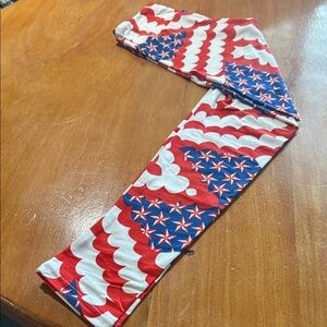 LuLaRoe One Size leggings. Red White & Blue Star Pattern